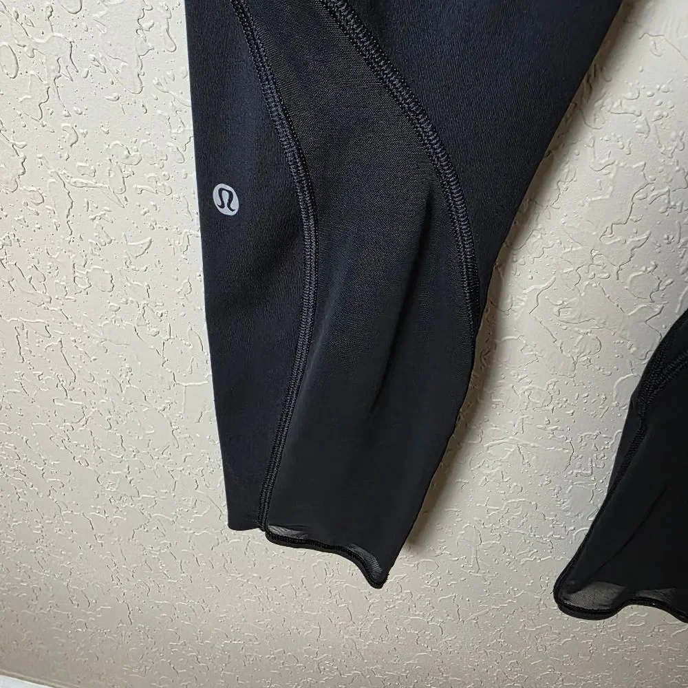 Lululemon Wunder Under High Rise Mesh Leg Panels Black Size 6